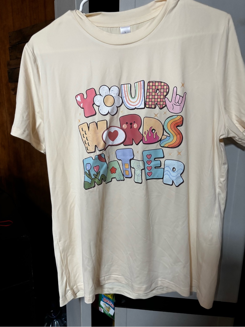 Kids Graphic Tee - Cream "Your Words Matter"